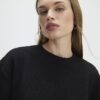 Black Jacquard Short Sleeve Boxy T-shirt