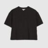 Black Jacquard Short Sleeve Boxy T-shirt