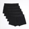Black Jacquard Waistband Pack Of 5 Trunks