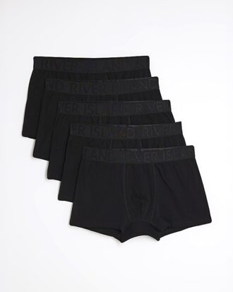 Black Jacquard Waistband Pack Of 5 Trunks