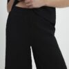 Black Jacquard Wide Leg Trousers