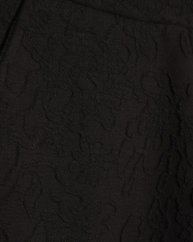 Black Jacquard Wide Leg Trousers