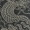 Black Jort Embroidered Japanese Dragon Shorts