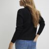 Black Knit Fitted Scallop Trim Cardigan