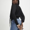 Black Knitted Hybrid Long Sleeve Top