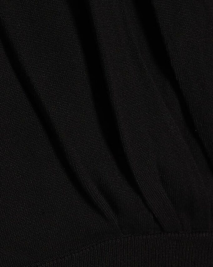 Black Knitted Hybrid Long Sleeve Top