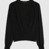 Black Knitted Hybrid Long Sleeve Top