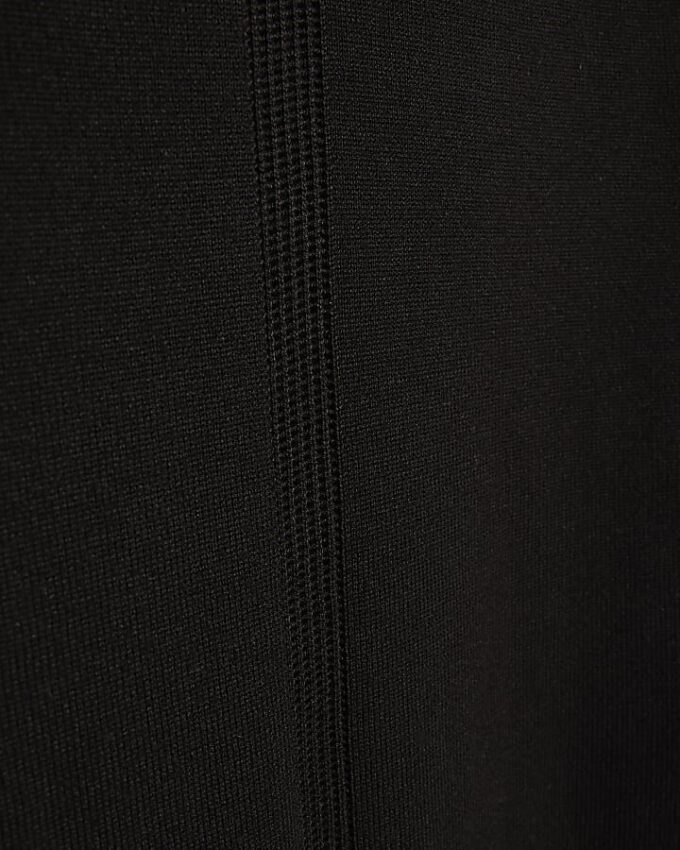 Black Knitted Long Chiffon Sleeve Top