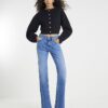 Black Knitted Structured Sleeve Cardigan