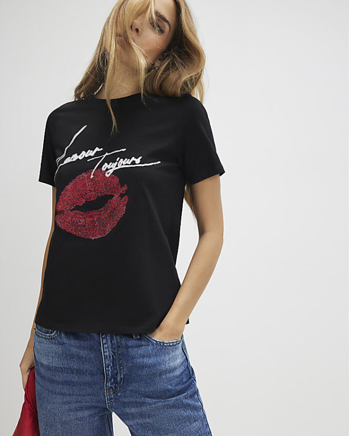 Black L’amour Lips T-Shirt