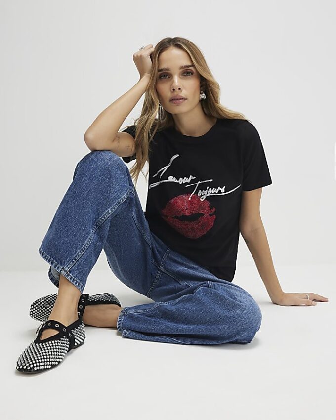 Black L’amour Lips T-Shirt