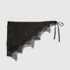 Black Lace Trim Hip Scarf