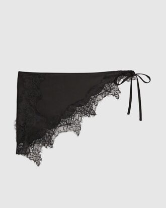 Black Lace Trim Hip Scarf