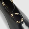 Black Lace Up Ballet Pumps