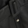 Black Leather Belted Shirt Dress
