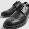 Black Leather Brogue Shoes