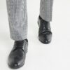 Black Leather Derby Brogue Shoes
