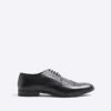 Black Leather Derby Brogue Shoes