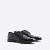 Black Leather Derby Brogue Shoes