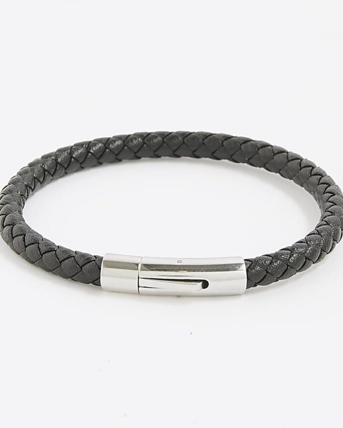 Black Leather Skinny Bracelet