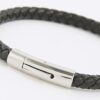 Black Leather Skinny Bracelet