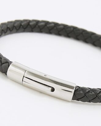 Black Leather Skinny Bracelet