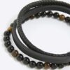 Black Leather Tigers Eye Bracelet
