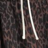 Black Leopard Print Wide Leg Trousers