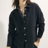 Black Linen Blend Shirt