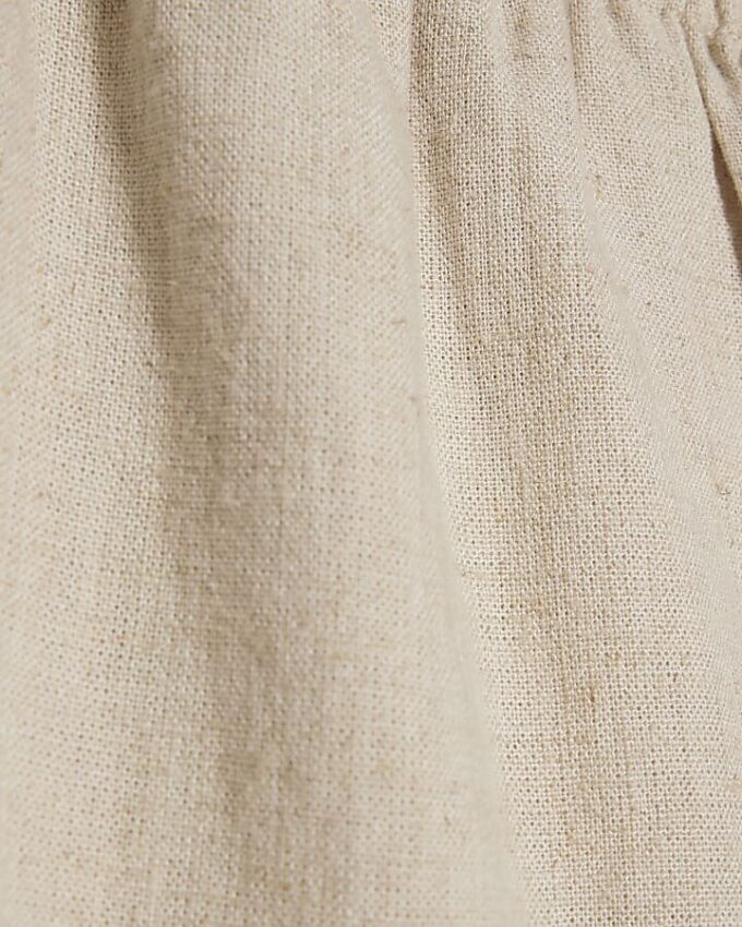 Black Linen Blend Wide Leg Trousers