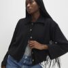 Black Long Sleeve Cosy Bubble Hem Cardigan