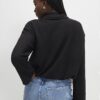 Black Long Sleeve Cosy Bubble Hem Cardigan