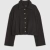 Black Long Sleeve Cosy Bubble Hem Cardigan