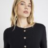 Black Long Sleeve Cropped Heart Cardigan