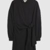 Black Long Sleeve Knot Side Mini Dress