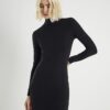Black Long Sleeve Roll Neck Dress