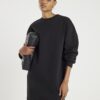 Black Long Sleeve Sweatshirt Dress