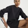 Black Long Sleeve Sweatshirt Dress