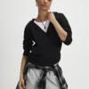 Black Long Sleeve Wrap Front Hoodie