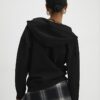 Black Long Sleeve Wrap Front Hoodie