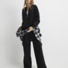 Black Long Sleeve Zip Up Bomber Sweatshirt