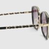 Black Metal Glam Weave Sunglasses