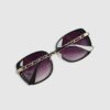 Black Metal Glam Weave Sunglasses