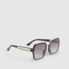 Black Metal Hexagon Sunglasses