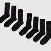 Black Metallic Embroidered Pack Of 7 Socks