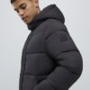 Black Mid Length Padded Puffer Jacket