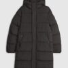 Black Mid Length Padded Puffer Jacket