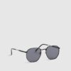 Black Monogram Hexagon Smoke Lens Sunglasses