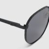 Black Monogram Hexagon Smoke Lens Sunglasses