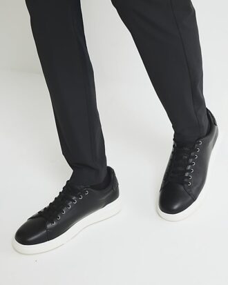 Black Monogram Panel Trainers
